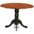 3 Piece Kitchen Table Set for Small Spaces Contains a Round Dining Table with Dropleaf and 2 Linen Fabric Dining Room Chairs, 42x42 Inch, Black & Cherry-945670554-1026319154-945670556