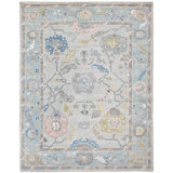 Geometric Area Rug in Silver And Light Blue