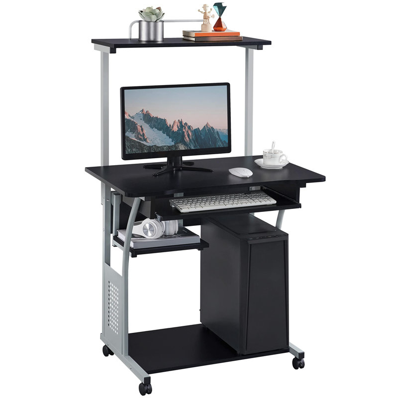 Metal Base Computer Desk, Black