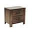 Table de chevet transitionnelle en bois avec 2 tiroirs