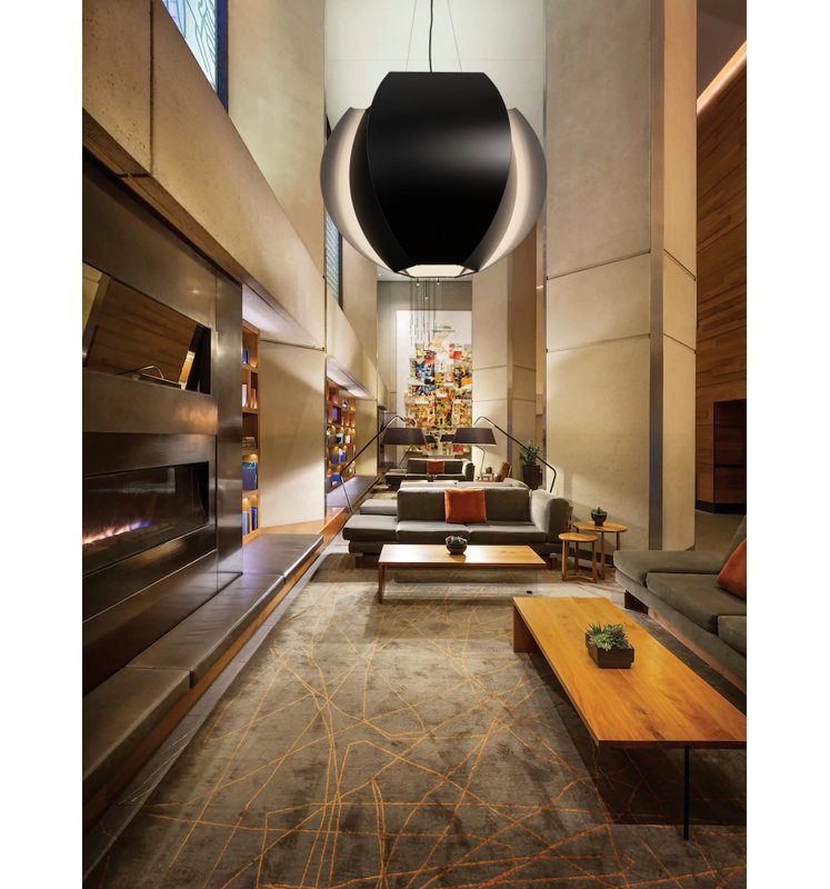Veris 1 - Light LED Pendant, 2700K, 8.75" H x 12.75" W x 12.75" D, Matte Black/Matte White