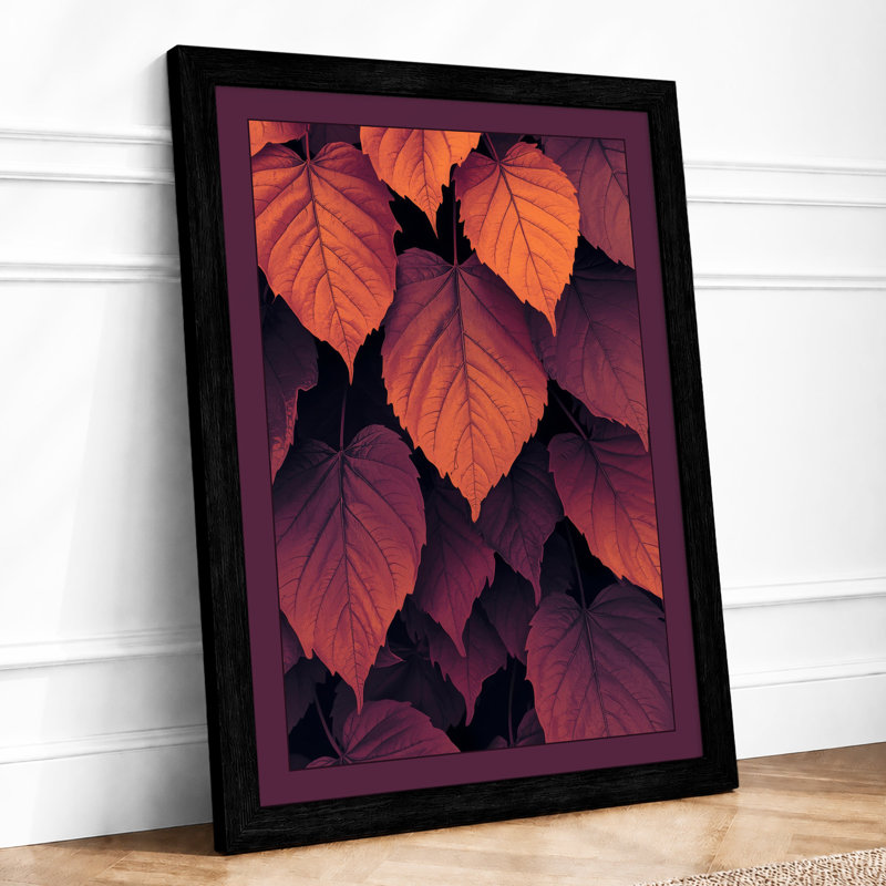 Autumn Leaves Study Botanical - Framed Print, Black, A4 - 29.7 x 21.0 cm