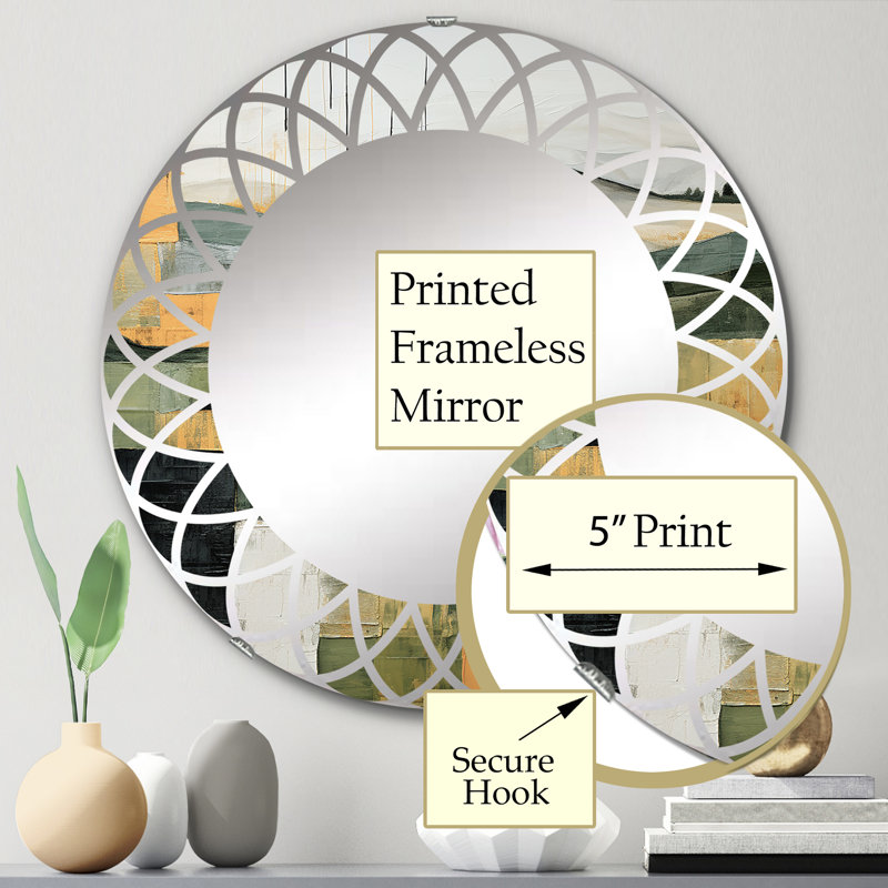 Sessimore - Miroir mural abstrait rond, 24 po x 24 po