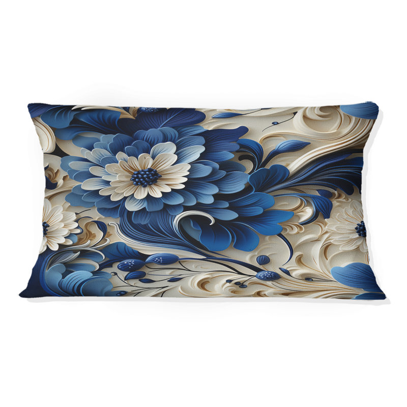 Motif victorien à volutes bleues - motif floral II