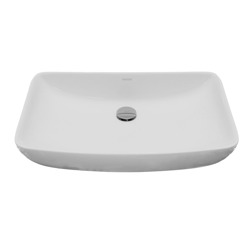 Karran Valera 24 In. Vitreous China Rectangular Vessel Bathroom Sink