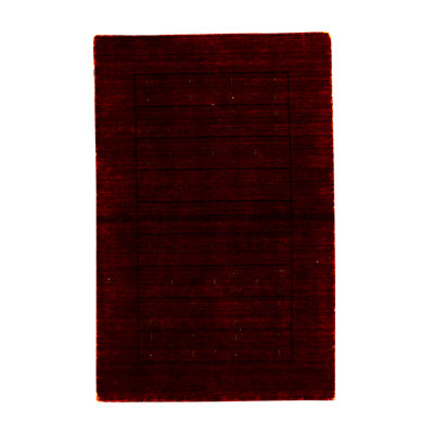 Tapis rouge et noir noué à la main de haute qualité Gabbeh