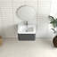 24-Inch Wall Mounted Bathroom Vanity In Grey, Featuring White Ceramic Integrated Basin, 45 Angled Handle, Soft-Close Drawer, Waterproof Structure, Ample Storage For Toiletries, American Style, Easy-1126164535