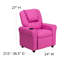Contemporary Kids Recliner with Cup Holder and Headrest-912585367
