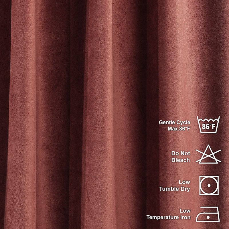 Room Darkening Single Curtain Panel, 150 W x 295 D cm, Reddish Brown