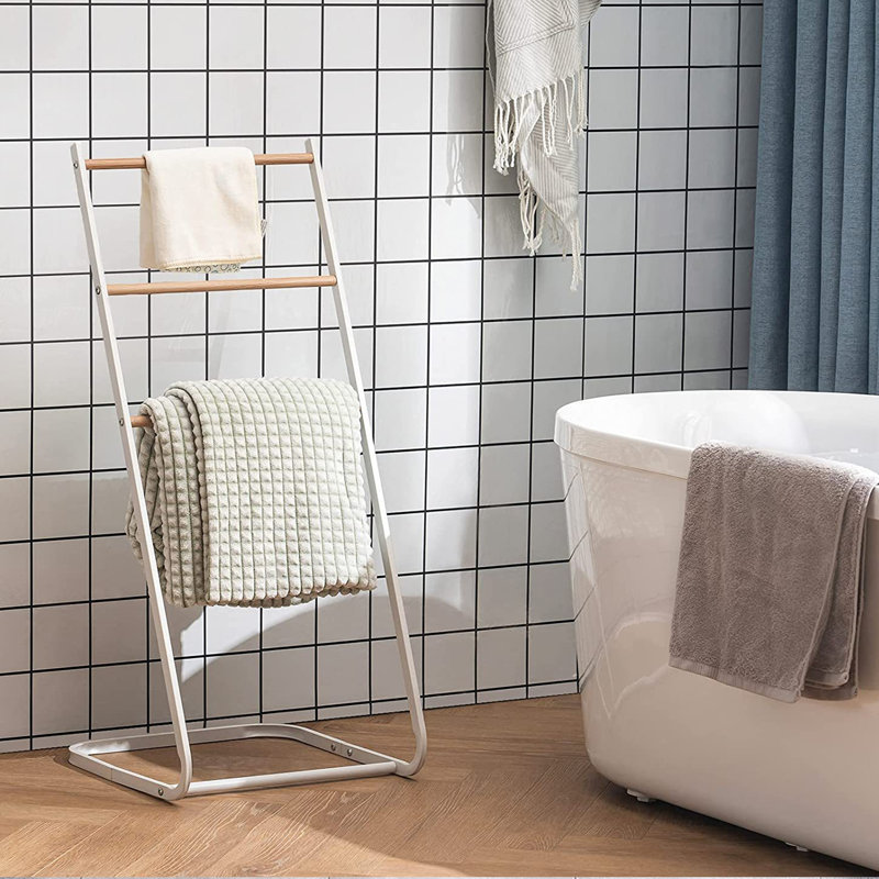 Freestanding Towel Stand, White