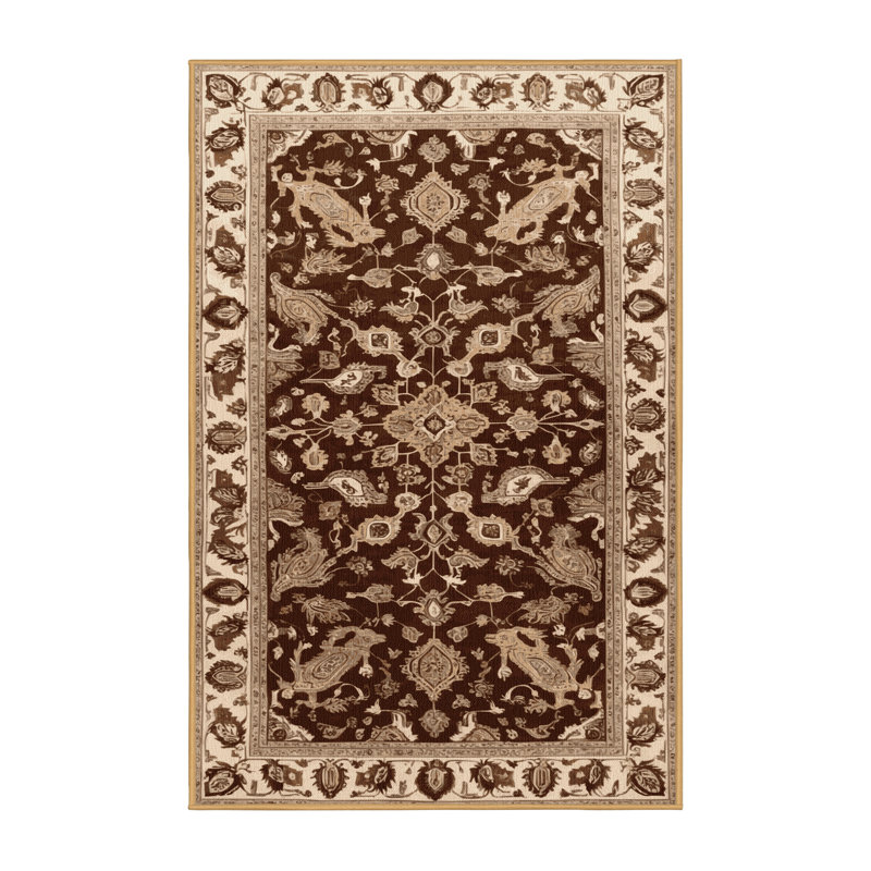 Tapis brun lavable à la machine, Rectangulaire 8 pi x 12 pi