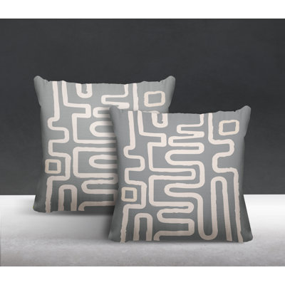 Miroir Indoor / Outdoor Abstract Square Throw Cushion