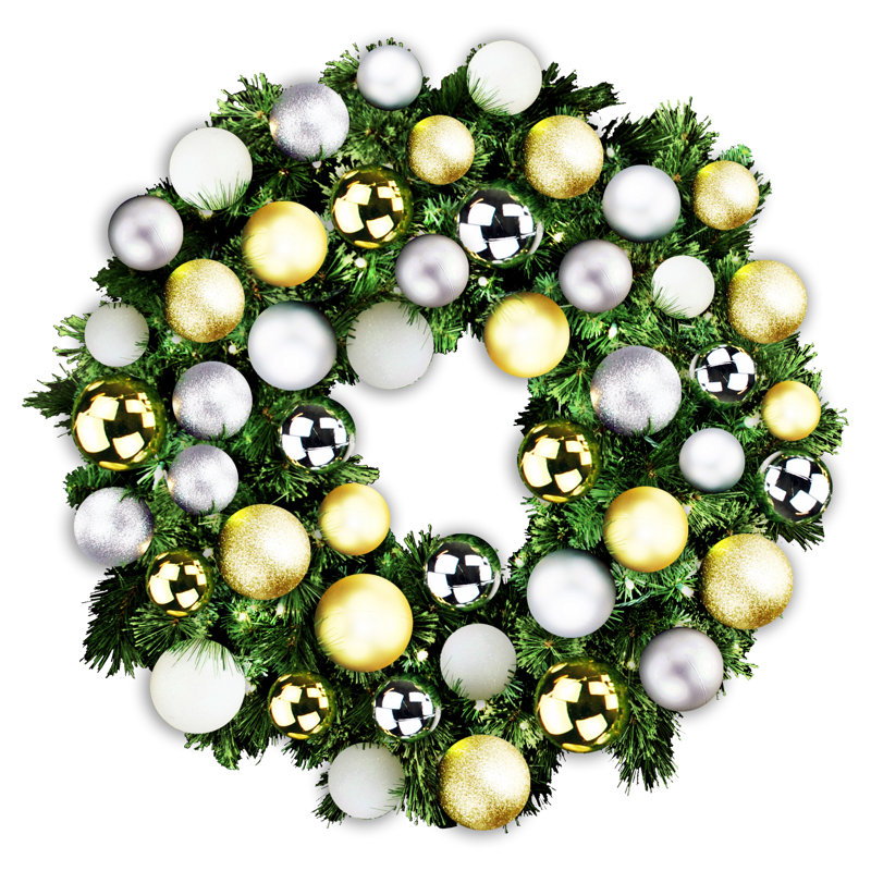 Couronne lumineuse, H 8 po x l 48 po x P 48 po, Argent/or
