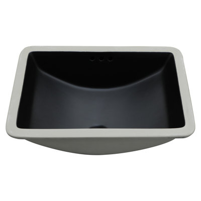 21"x14.63" Black Ceramic Bathroom Sink, Smooth And , Efficient Water Drainage, Vertical Undermount Setup Sink 21"x14.63", Elegant Minimalism, - Acid, Easy To Clean Surface