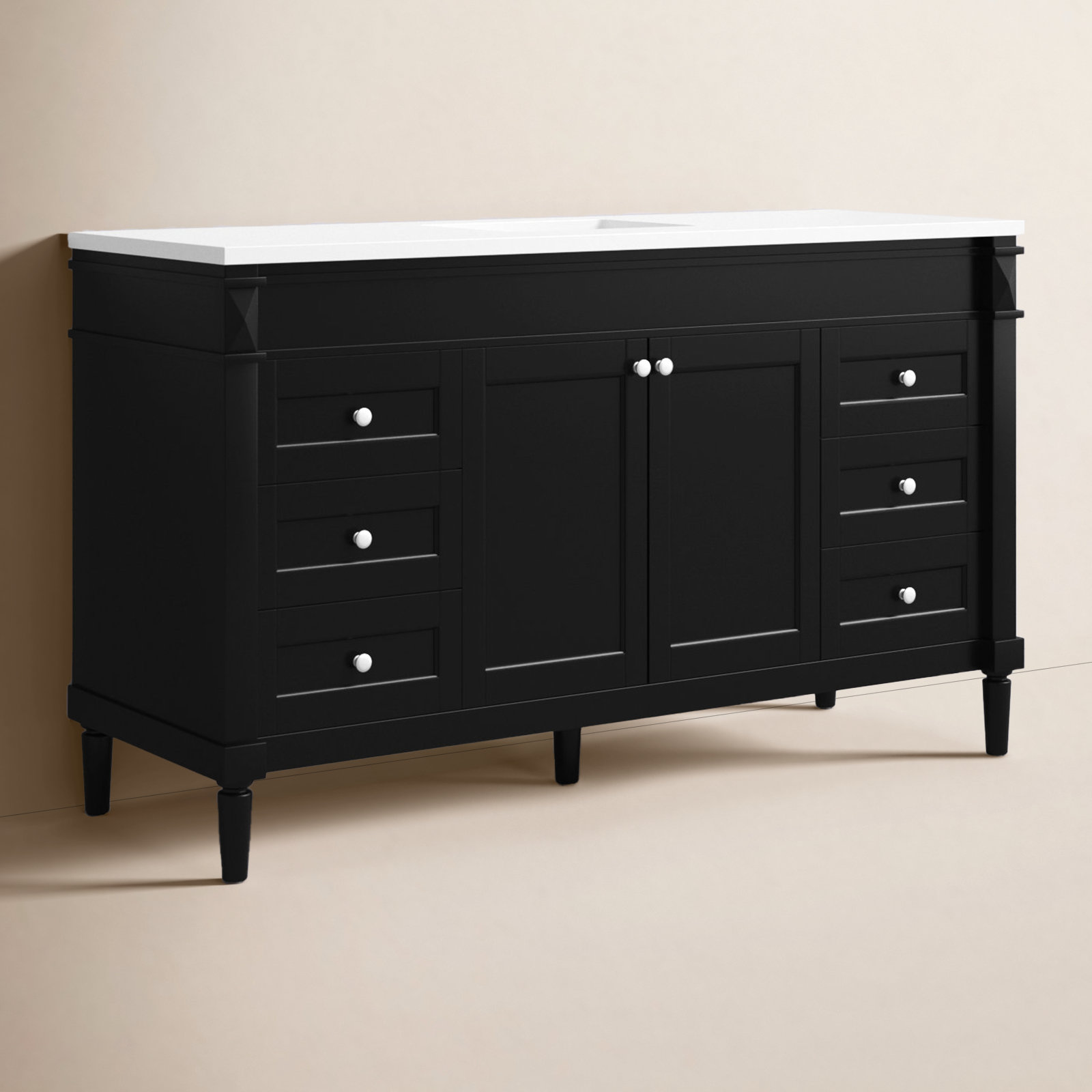 Readington 60'' Single Bathroom Vanity, Black