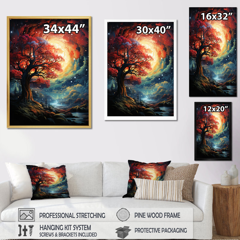 «Branches Majestic Canopie Tree I», reproduction sur toile, H 20 po x l 12 po x P 1 po, Toile tendue