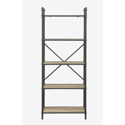 Antique Oak & Sandy Gray Finish Bookshelf