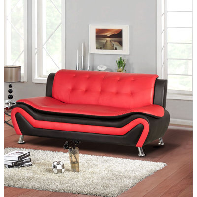 Halley 75" Faux Leather Armless Sofa