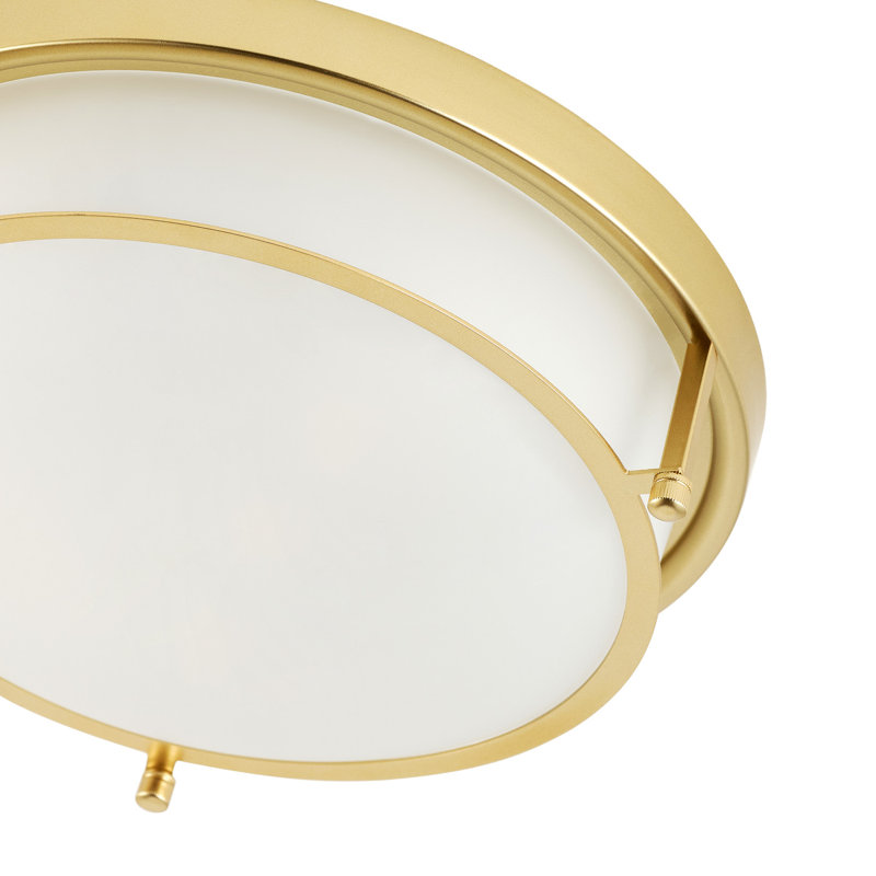 2-Lamp Gold Glass Dimmable Industrial Ceiling Light