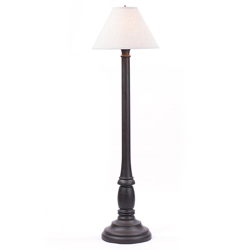 Lampe sur pied traditionnelle 59 po Haslam, Noir, Lin