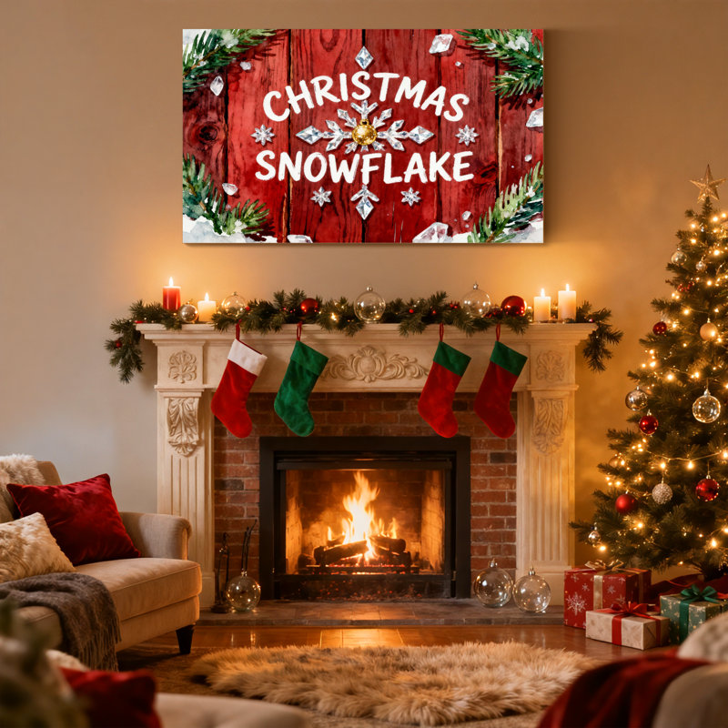 Ensemble de 3 impressions sur toile flocon de neige, H 16 po x l 24 po