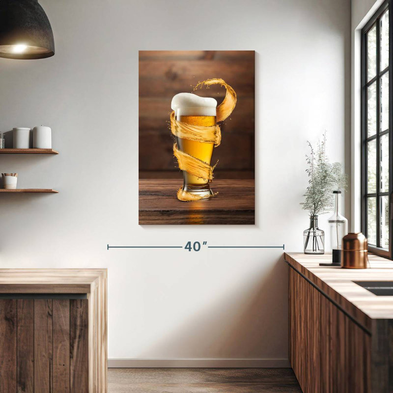 Yarlin Foamy Glass Of Beer, 39" H x 26" W