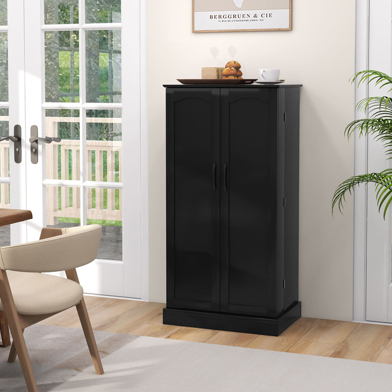 120cm Kitchen Pantry, Black