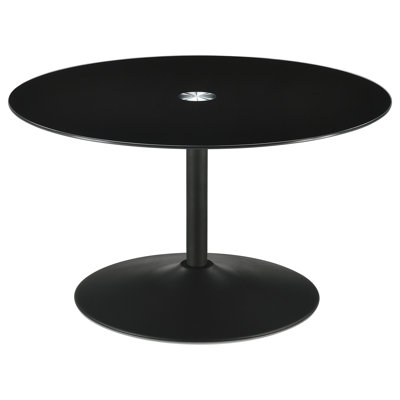 Ganso Round Metal Coffee Table With Tempered Glass Top Black -  Coaster Fine Furniture, COAF709688