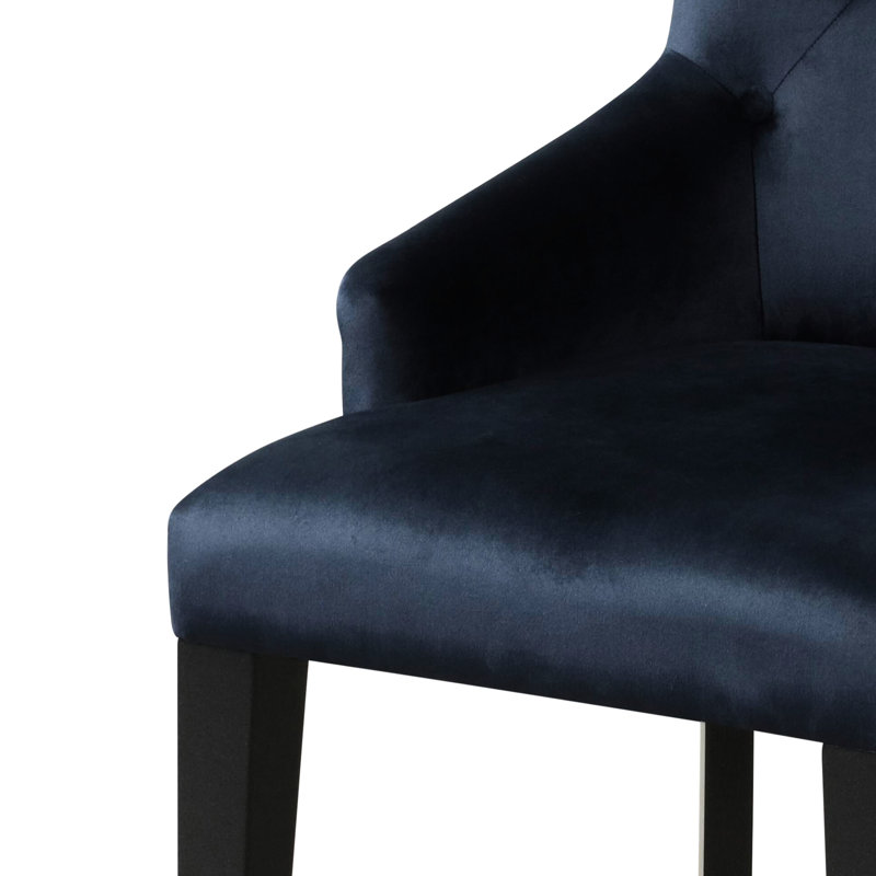 Navy Velvet Back Dining Chair, Sloped For A Stylish Space , Enhances Experience