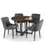 Armor Oak Round Wood Top Dining Table with Steel Base-1116627195