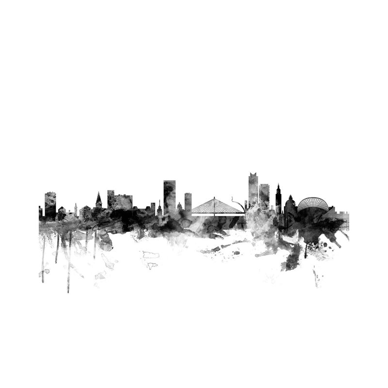 Liege, Belgium In Black & White by Michael Tompsett - Wrapped Canvas Gallery-Wrapped Canvas Giclée, 20.32 cm H x 30.48 cm W