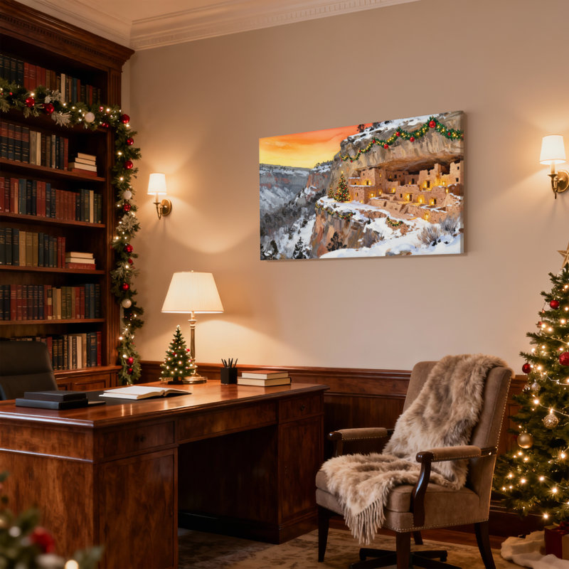 «Christmas Christmas Canyon Cliff», ensemble de 3 impressions sur toile, H 24 po x l 36 po