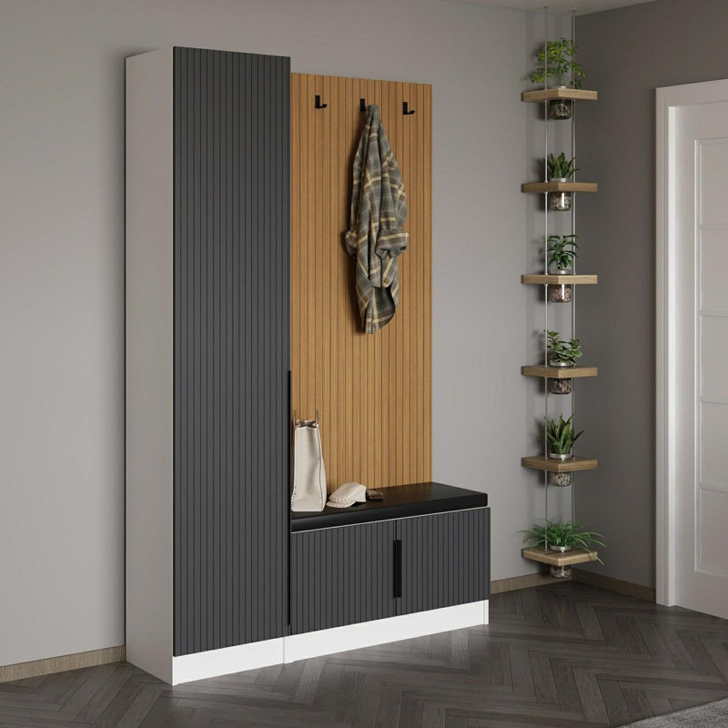 Nichlas Hall Tree 135cm Wide, Anthracite