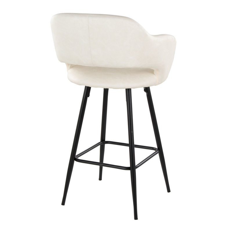 Contemporary Counter Stool, Noir, Blanc