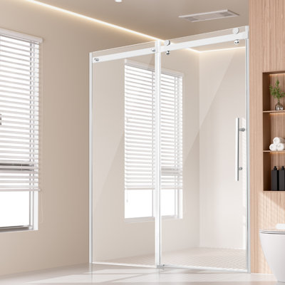 Porte de douche sans cadre 58-59 "x 75" en verre trempé de 5/8 po