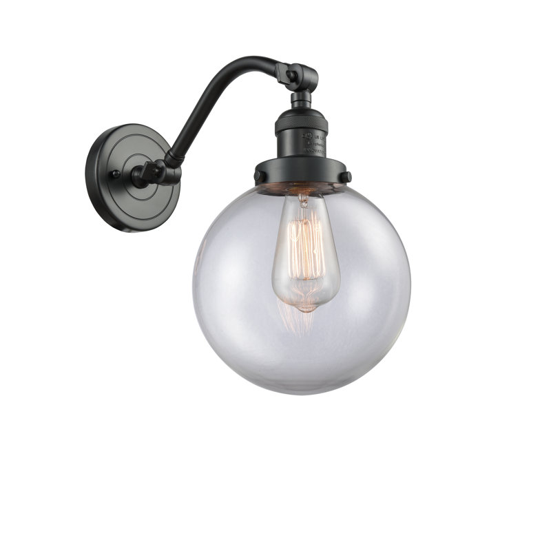 Clementina Armed Sconce, Oil Rubbed Bronze, Incandescent, Clear