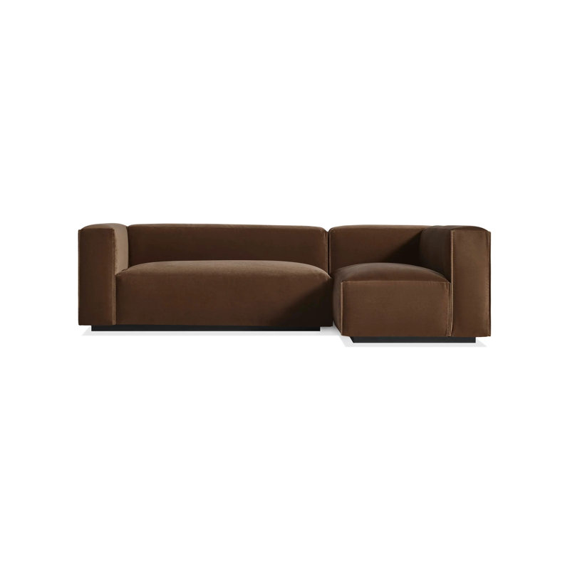 Cleon Modular Sectional, Left Hand Facing, Coffee Velvet Polyester Blend