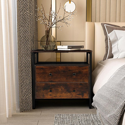 Bedside Table With Open Shelves
