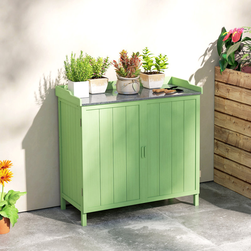 Fir Wood, Metal Potting Bench