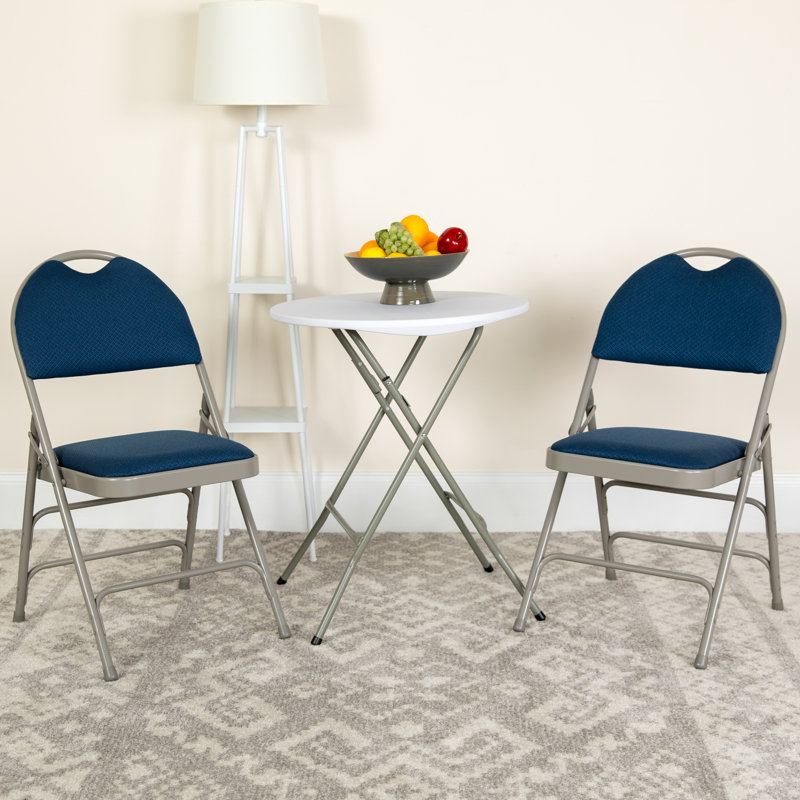 Très grande chaise pliante Oliverson, Bleu marine / gris