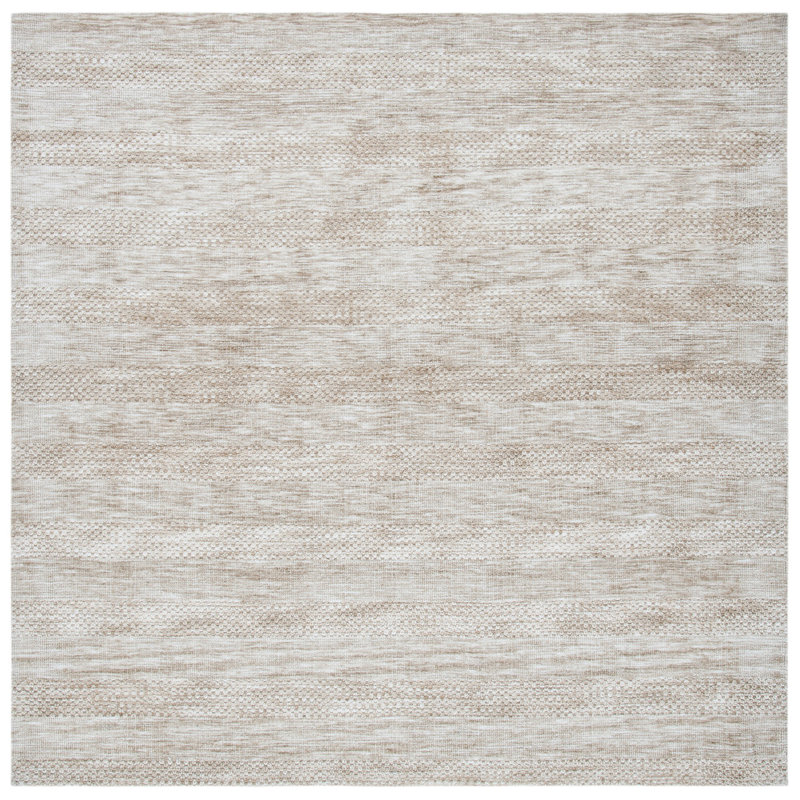 Tapis beige touffeté à la main Elliana, Carré 6 pi