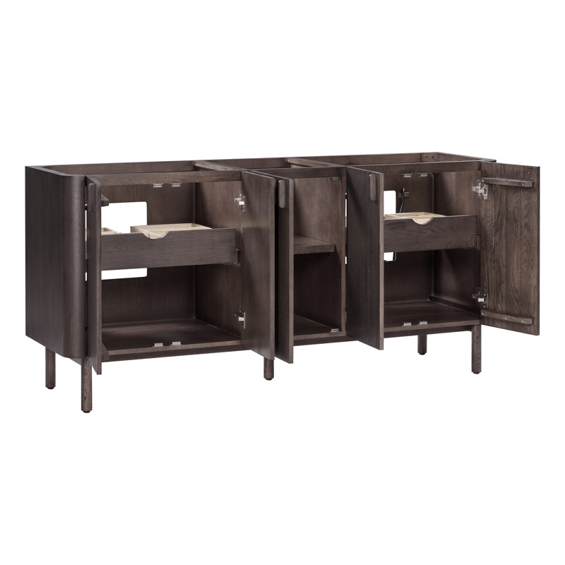 Blakely 72'' W Double Bathroom Vanity Base, Brown