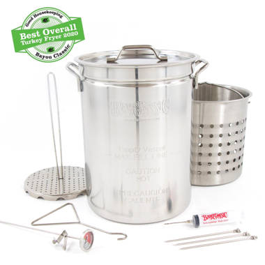 Barton 32 qt. Stainless Steel Stock Pot with Strainer Basket and Lid