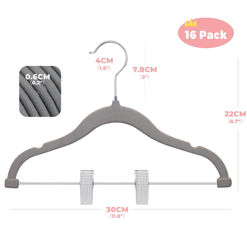 Baildon Velvet Standard Hanger, Grey
