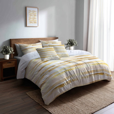 Ensemble de housse de couette et de coussin rayé 5 lignes