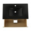 Meuble-lavabo mural 30 po avec lavabo en céramique noire, 2 tiroirs à fermeture en douceur, ensemble KD-2046882026-2046882029