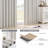 100% Blackout Back Tab Linen Blend Curtains for Living Room & Bedroom,2 Panels,Ivory White-311207582-311207579
