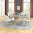 Ensemble de salle à manger rond en bois avec fauteuils 5 pièces Wigley, taupe