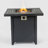 28-Inch Iron Square Propane Fire Pit Table