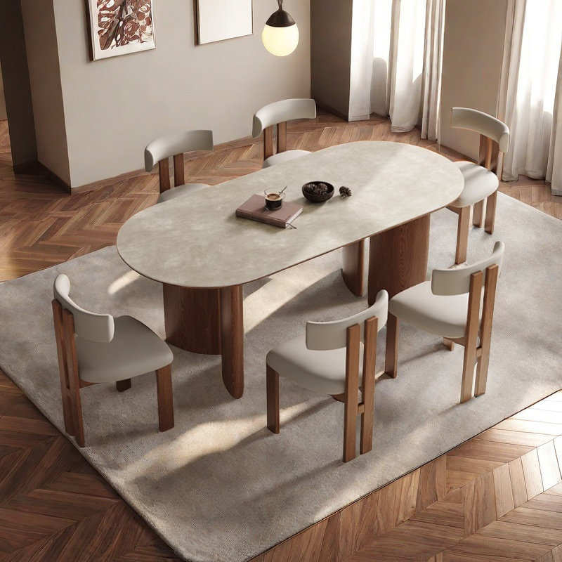Table et chaise de salle à manger de style rétro Vintage, H 29,5 po x L 70,8 po x l 31,4 po